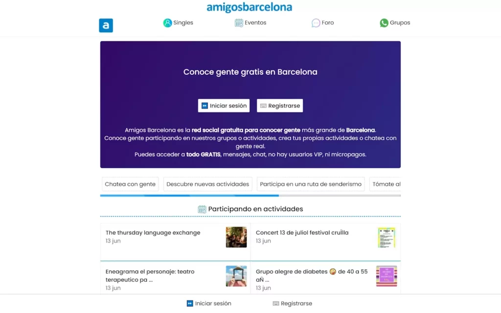 AmigosBarcelona.com landing