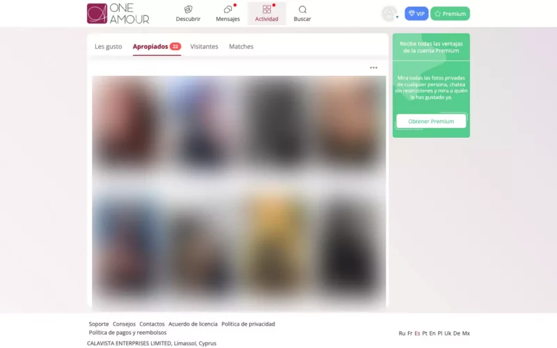 OneAmour zona de miembros