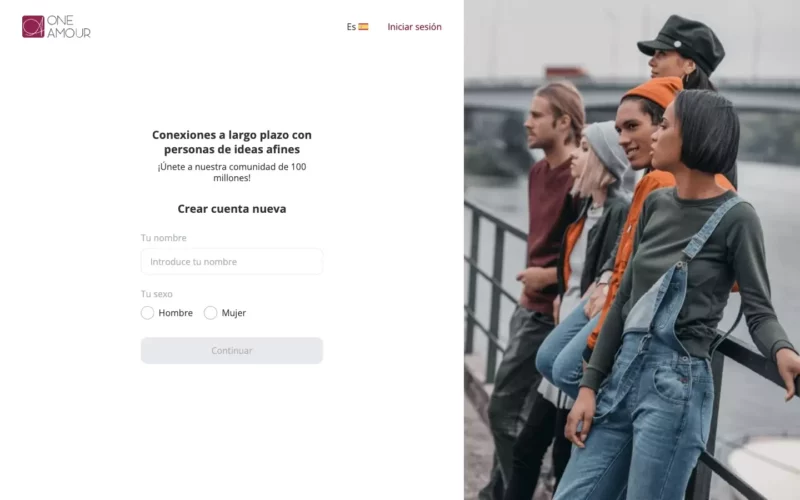 Reseña OneAmour.com página de inicio