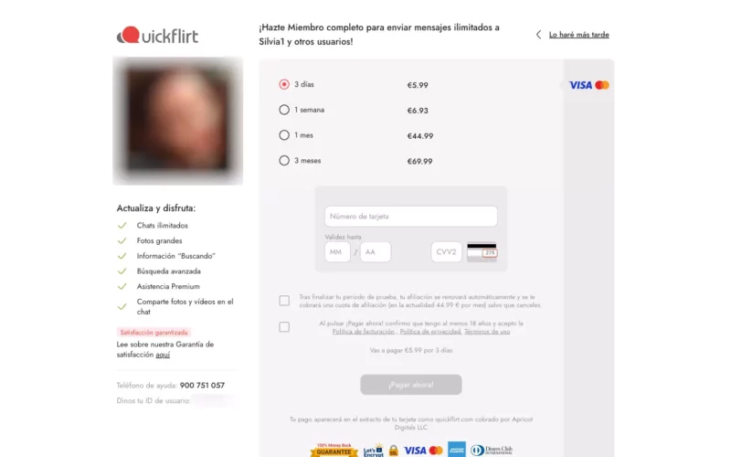 QuickFlirt.com precios