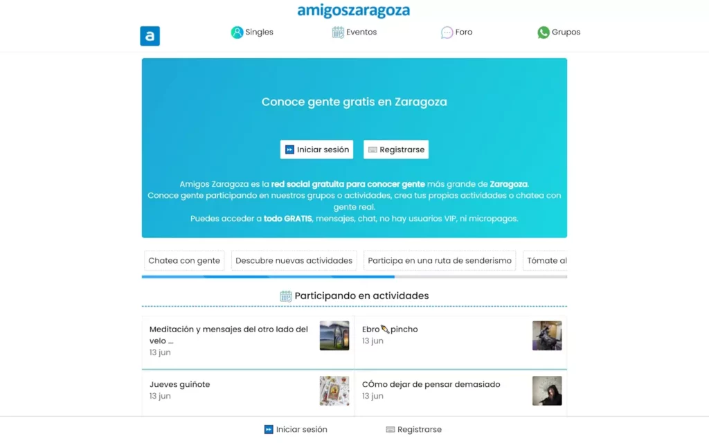 AmigosZaragoza.com landing