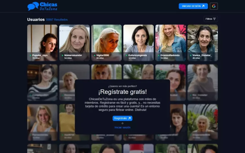 Reseña ChicasDeTuZona.com página de inicio
