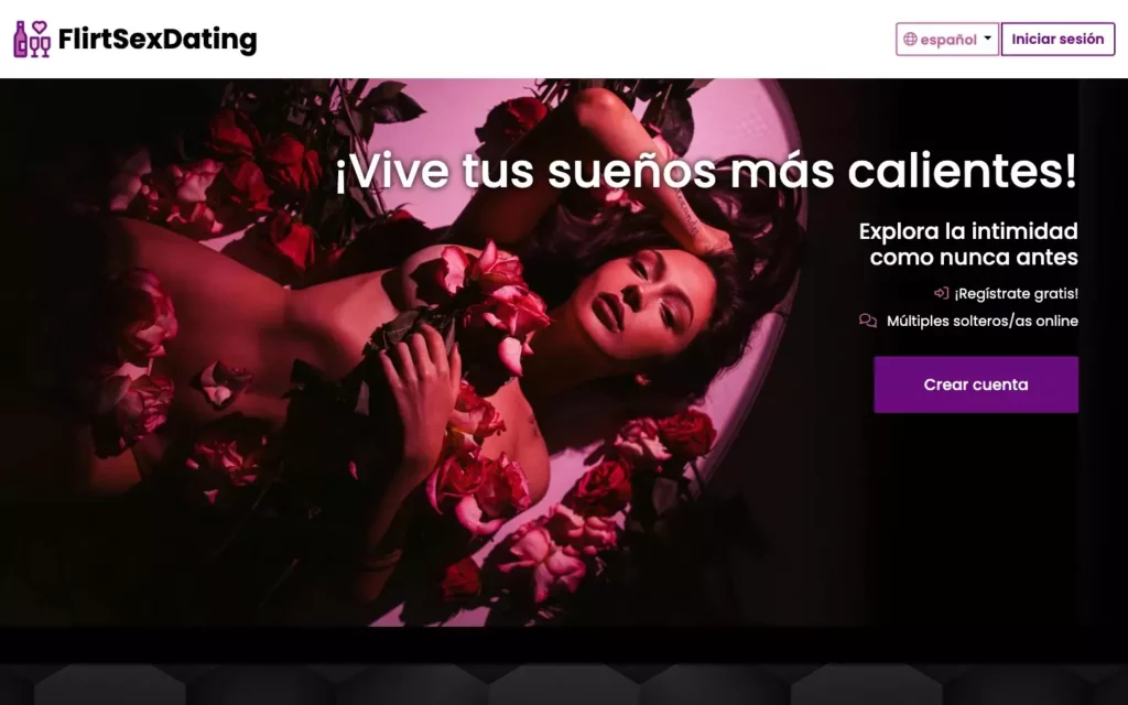 Resen╠âa FlirtSexDating.com pa╠ügina de inicio